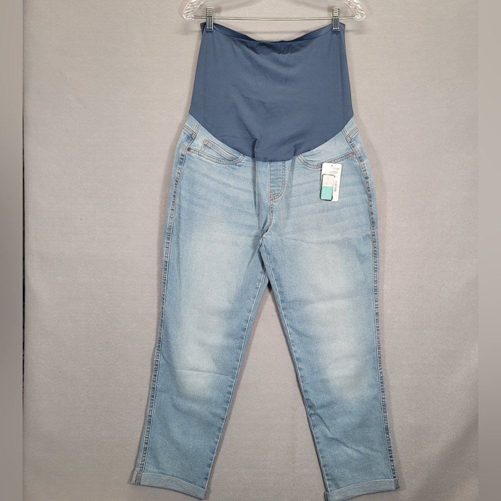 Womens levis strauss signature maternity skinny Blue Jeans Size L Pullon Stretch